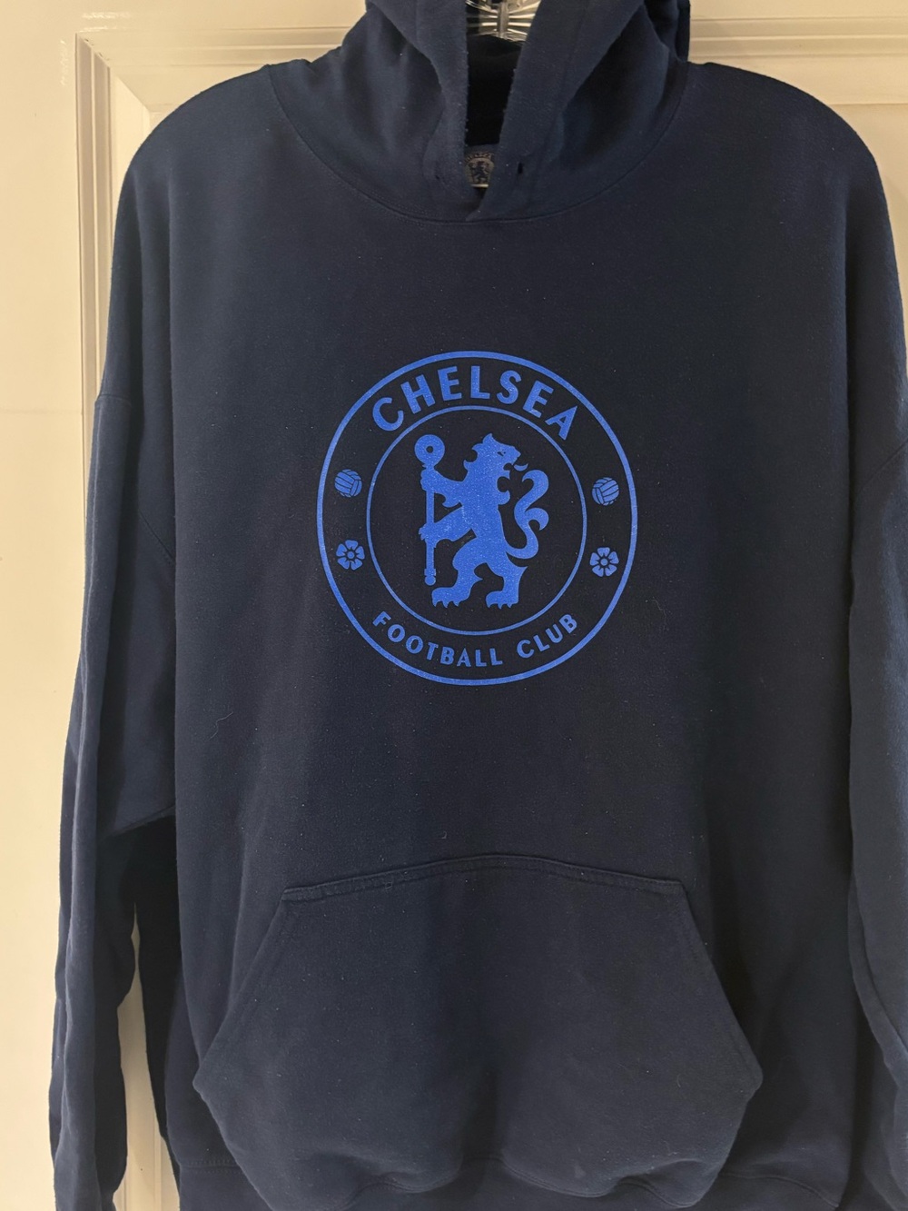 Official Chelsea FC Pullover Hoodie Size XL Navy Blue Soccer England World Cup